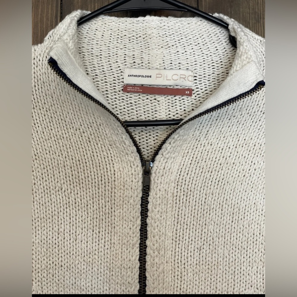 Anthropologie Pilcro Womens Winnie Cardigan Zip Sweater Long Sleeve Knit Size XS